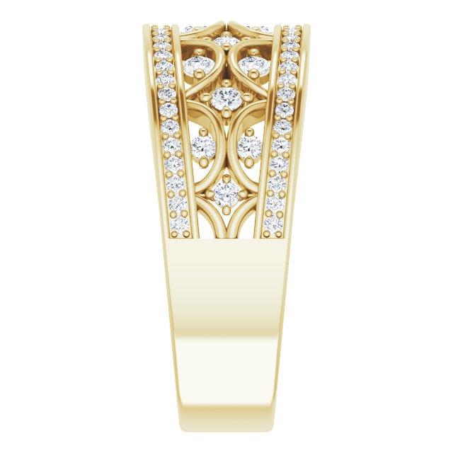 14K Gold Round Natural Diamond Accented Ring – 5/8 CTW - view 4
