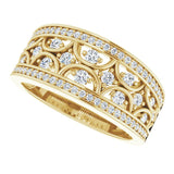 14K Gold Round Natural Diamond Accented Ring – 5/8 CTW - view 5