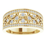 14K Gold Round Natural Diamond Accented Ring – 5/8 CTW - view 3