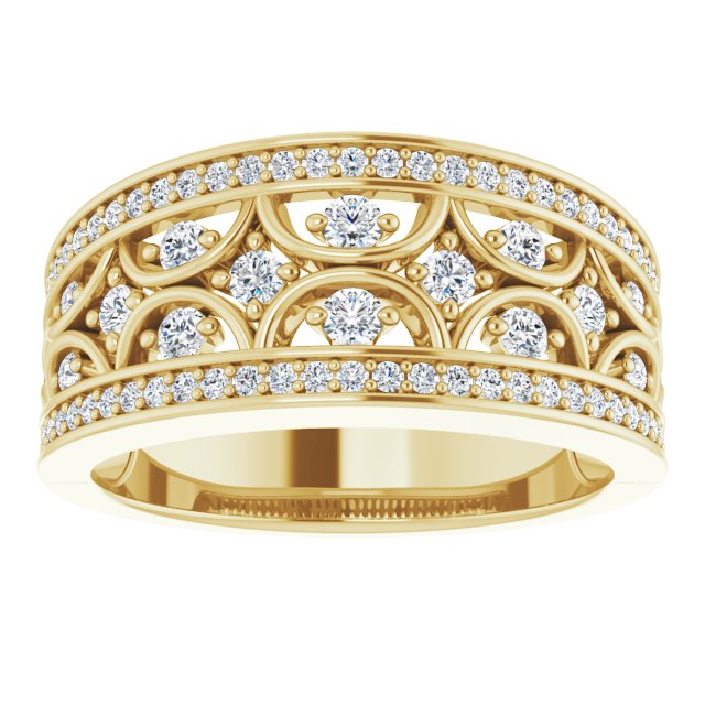 14K Gold Round Natural Diamond Accented Ring – 5/8 CTW - view 3