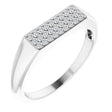 Platinum Round Natural Diamond Accented Ring – 1mm Stones