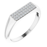 Platinum Round Natural Diamond Accented Ring – 1mm Stones