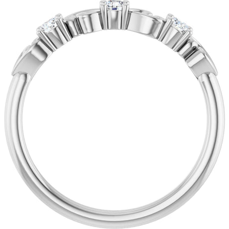 Platinum Round Natural Diamond Stackable Ring – 2.5mm Stones - view 2