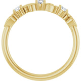 14K Gold Round Natural Diamond Stackable Ring – 2.5mm Stones - Yellow Gold - view 2