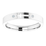 14K Gold Round Natural Diamond Pierced Cross Stackable Ring - White Gold - view 3