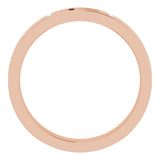 14K Gold Round Natural Diamond Pierced Cross Stackable Ring - Rose Gold - view 2