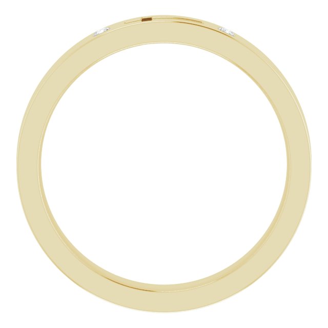 14K Gold Round Natural Diamond Pierced Cross Stackable Ring - Yellow Gold - view 2