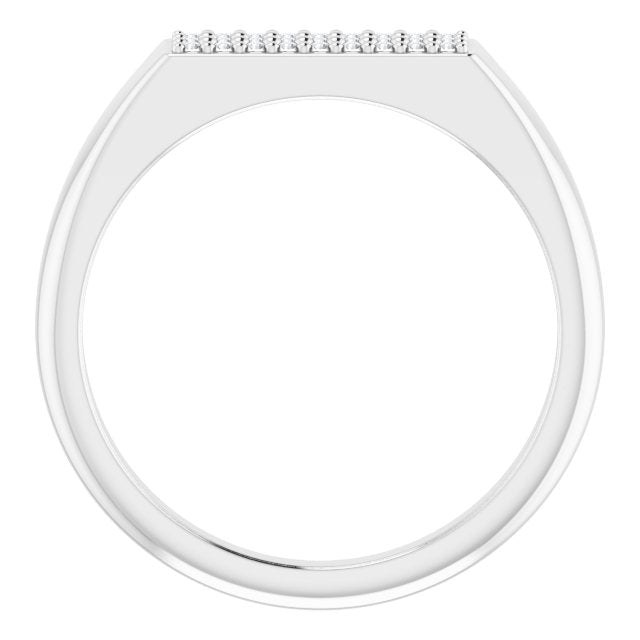 Platinum Round Natural Diamond Accented Ring – 1mm Stones - view 2
