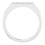 14K Gold Round Natural Diamond Accented Ring – 1mm Stones - White Gold - view 2