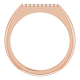 14K Gold Round Natural Diamond Accented Ring – 1mm Stones - Rose Gold - view 2