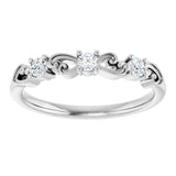 Platinum Round Natural Diamond Stackable Ring – 2.5mm Stones - view 3