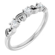 Platinum Round Natural Diamond Stackable Ring – 2.5mm Stones