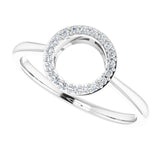 14K Gold Round Natural Diamond Circle Ring - White Gold - view 5