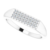 Platinum Round Natural Diamond Accented Ring – 1mm Stones - view 5
