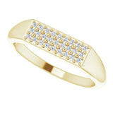 14K Gold Round Natural Diamond Accented Ring – 1mm Stones - Yellow Gold - view 5