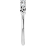 Platinum Round Natural Diamond Stackable Ring – 2.5mm Stones - view 4