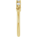 14K Gold Round Natural Diamond Stackable Ring – 2.5mm Stones - Yellow Gold - view 4
