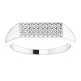Platinum Round Natural Diamond Accented Ring – 1mm Stones - view 3