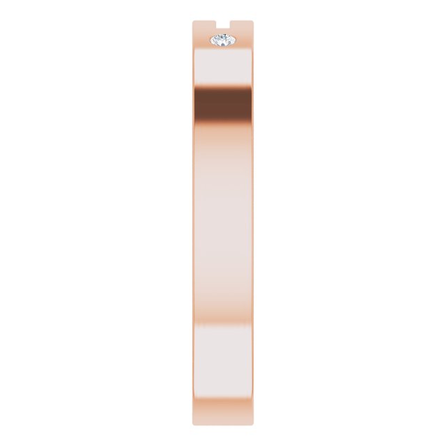 14K Gold Round Natural Diamond Pierced Cross Stackable Ring - Rose Gold - view 4