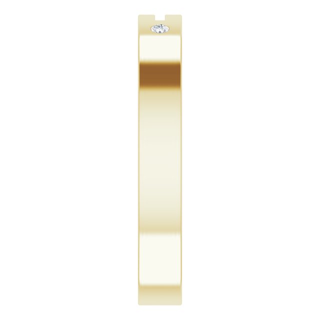 14K Gold Round Natural Diamond Pierced Cross Stackable Ring - Yellow Gold - view 4