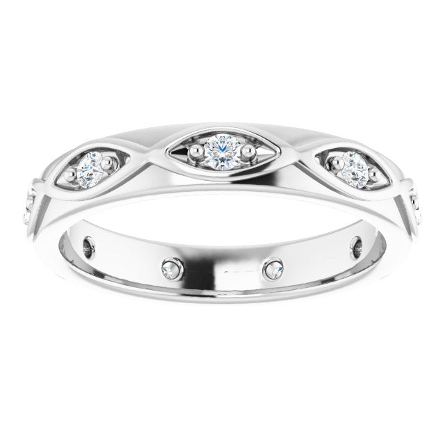 Platinum Round Natural Diamond Eternity Band – 1/5 CTW - view 3