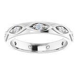 14K Gold Round Natural Diamond Eternity Band – 1/5 CTW - White Gold - view 3