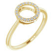 14K Gold Round Natural Diamond Circle Ring - Yellow Gold
