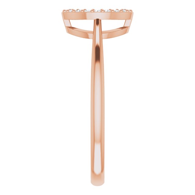 14K Gold Round Natural Diamond Circle Ring - Rose Gold - view 4
