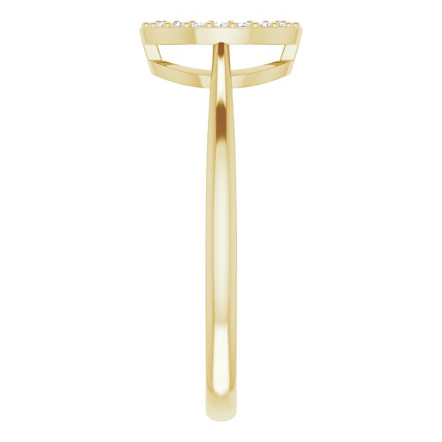 14K Gold Round Natural Diamond Circle Ring - Yellow Gold - view 4