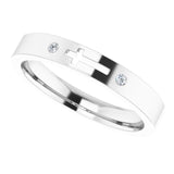 Platinum Round Natural Diamond Pierced Cross Stackable Ring - view 5
