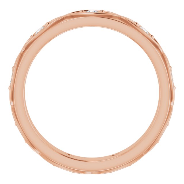 14K Gold Round Natural Diamond Eternity Band – 1/5 CTW - Rose Gold - view 2