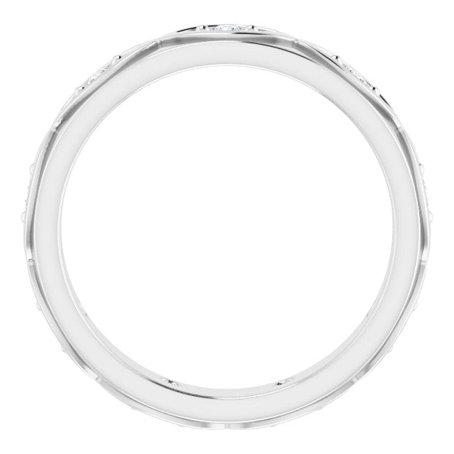 Platinum Round Natural Diamond Eternity Band – 1/5 CTW - view 2
