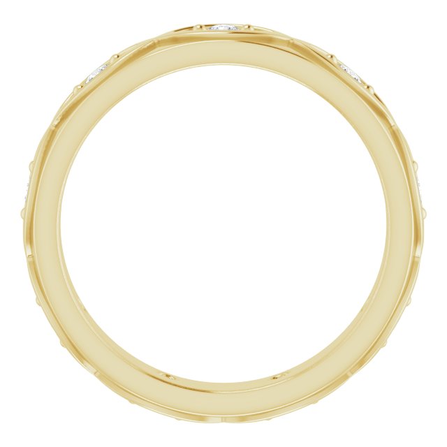 14K Gold Round Natural Diamond Eternity Band – 1/5 CTW - Yellow Gold - view 2