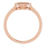 14K Gold Round Natural Diamond Circle Ring - Rose Gold - view 2