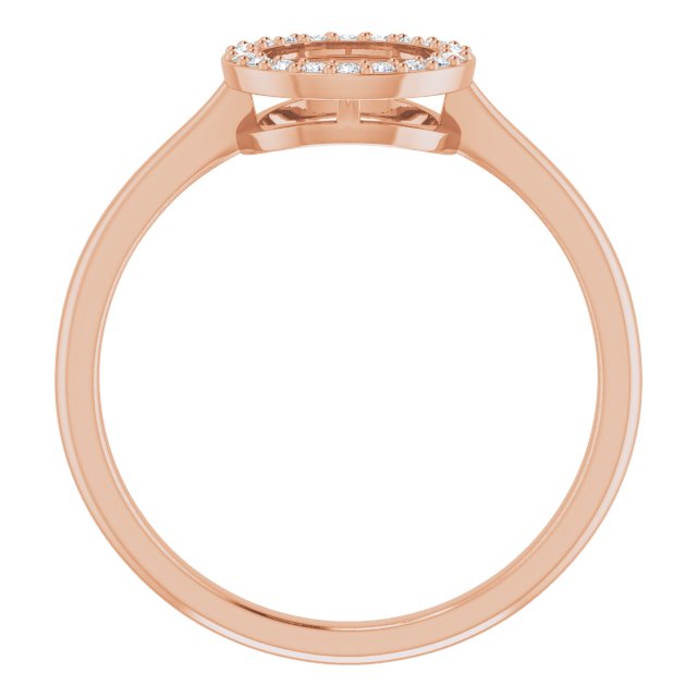 14K Gold Round Natural Diamond Circle Ring - Rose Gold - view 2