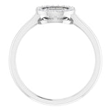 14K Gold Round Natural Diamond Circle Ring - White Gold - view 2