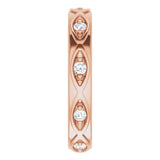 14K Gold Round Natural Diamond Eternity Band – 1/5 CTW - Rose Gold - view 4