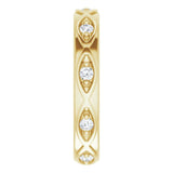14K Gold Round Natural Diamond Eternity Band – 1/5 CTW - Yellow Gold - view 4