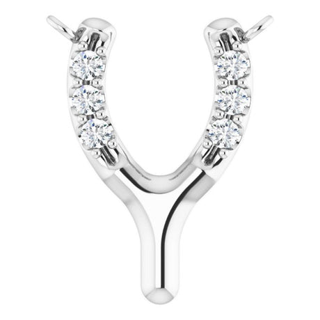 Platinum Round Lab-Grown Diamond Petite Wishbone Necklace