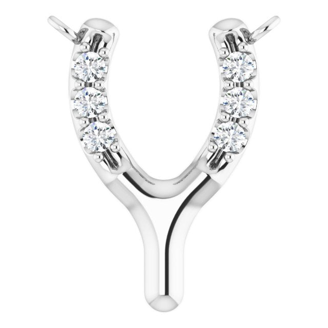 Platinum Round Lab-Grown Diamond Petite Wishbone Necklace