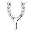 Platinum Round Natural Diamond Petite Wishbone Necklace