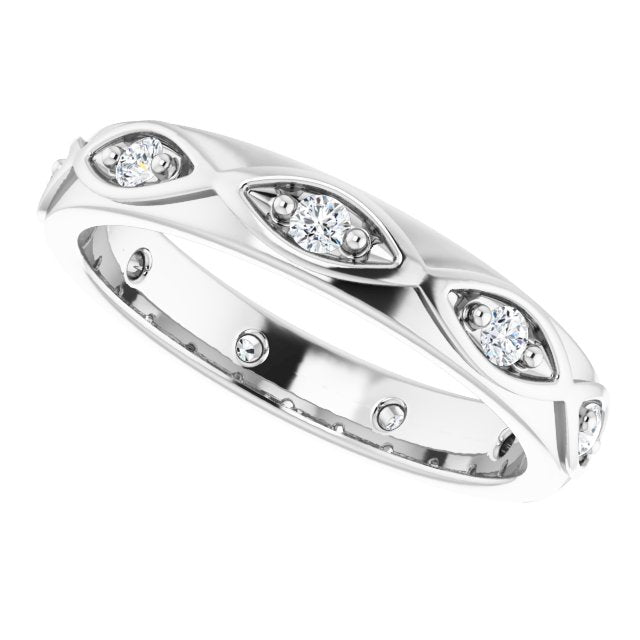 Platinum Round Natural Diamond Eternity Band – 1/5 CTW - view 5