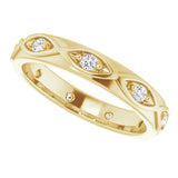 14K Gold Round Natural Diamond Eternity Band – 1/5 CTW - Yellow Gold - view 5
