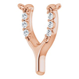 14K Gold Round Lab-Grown Diamond Petite Wishbone Necklace - Rose Gold - view 2
