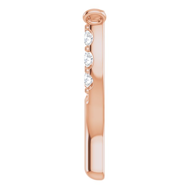 14K Gold Round Lab-Grown Diamond Petite Wishbone Necklace - Rose Gold - view 3