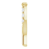 14K Gold Round Natural Diamond Petite Wishbone Necklace - Yellow Gold - view 3