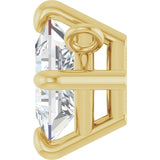 14K Gold Square Lab-Grown Diamond Solitaire Claw-Prong Necklace - Yellow Gold - view 3