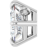 Platinum Square Natural Diamond Solitaire Claw-Prong Necklace - view 3