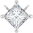 Platinum Square Lab-Grown Diamond Solitaire Claw-Prong Necklace
