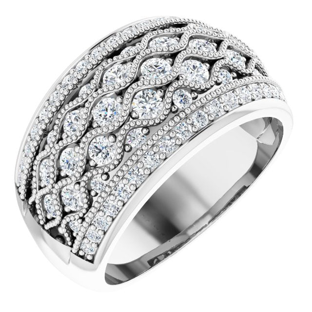 14K Gold Round Natural Diamond Accented Ring – 2.1mm Stones